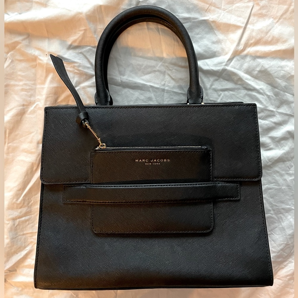BLACK LEATHER MARC JACOBS HANDBAG